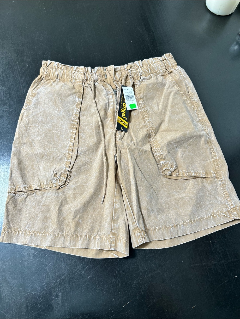Angel Men's Athletic Drawstring Shorts - Light Brown